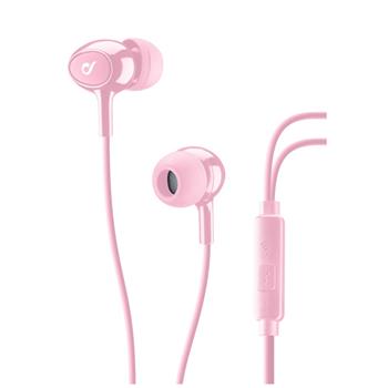 Sluchátka CELLULARLINE ACOUSTIC s mikrofonem, AQL® certifikace, 3,5 mm jack, růžové