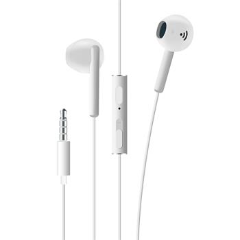 Pecková sluchátka FIXED EGG4 s mikrofonem a ovladačem hlasitosti, voděodolnost iPX3, bílá