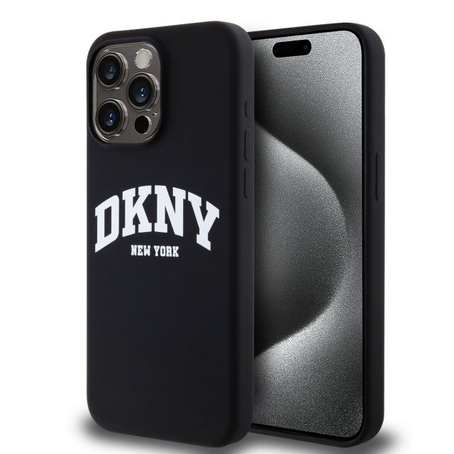 DKNY Liquid Silicone Arch Logo MagSafe Zadní Kryt pro iPhone 14 Pro Max Black