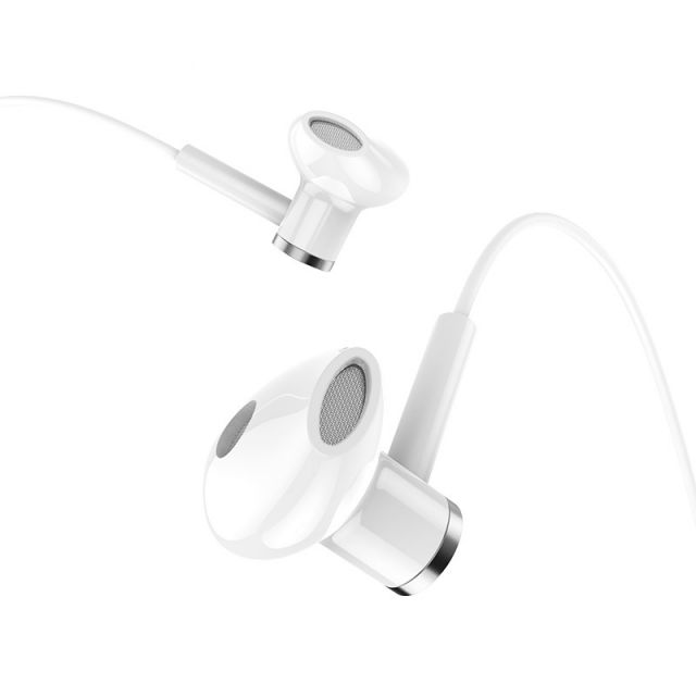 Sluchátka Hoco Canorous Wire Control Earphones for 3,5 mm Jack (HIFI sound quality) White