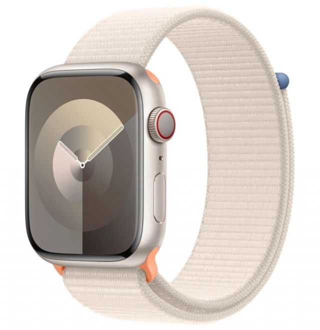 Apple Watch Series 9 Cellular 45mm Hvězdně bílý hliník s hvězdně bílým provlékacím řemínk