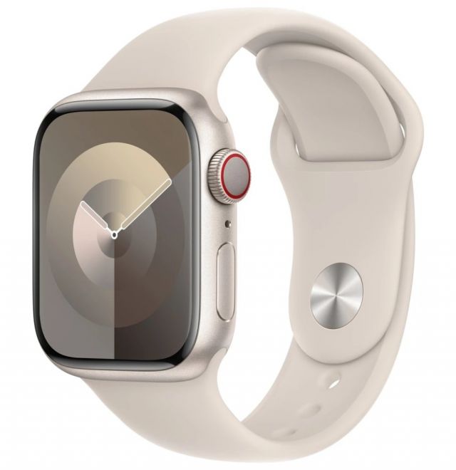 Apple Watch Series 9 Cellular 41mm Hvězdně bílý hliník s hvězdně bílým sportovním řemínkem S/M