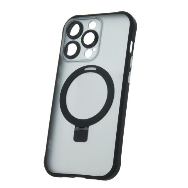 Silikonové TPU pouzdro Mag Ring pro iPhone 15 Pro Max černé