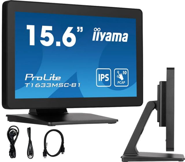Dotykový monitor iiyama ProLite T1633MSC-B1 15,6" IPS LED, HDMI, DisplayPort, reproduktory, IP54