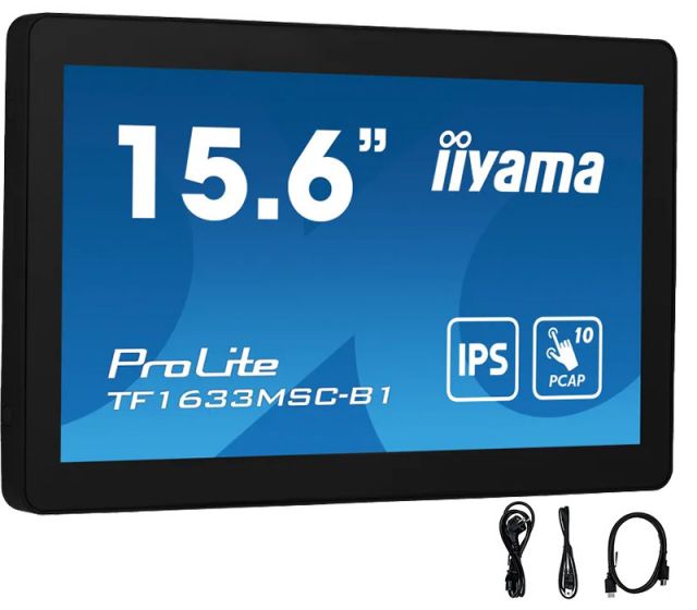 Dotykový monitor iiyama ProLite TF1633MSC-B1 15,6" IPS LED, HDMI, DisplayPort, reproduktory, IP54, openframe