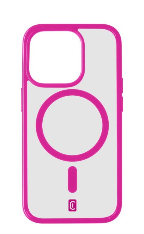 Zadní kryt Cellularline Pop Mag s podporou Magsafe pro Apple iPhone 15 Pro, čirý / růžový