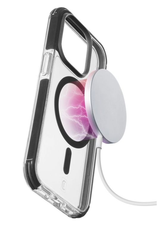 Ochranný kryt Cellularline Tetra Force Strong Guard Mag s podporou Magsafe pro Apple iPhone 15, transparentní