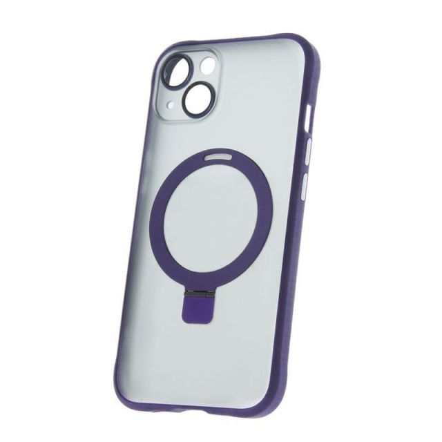 Silikonové TPU pouzdro Mag Ring pro iPhone 15 Plus fialové