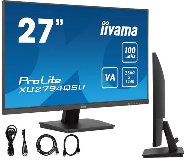 Monitor iiyama ProLite XU2794QSU-B6 27" WQHD VA LED 100Hz 1ms /HDMI DisplayPort/ hub USB FlickerFree
