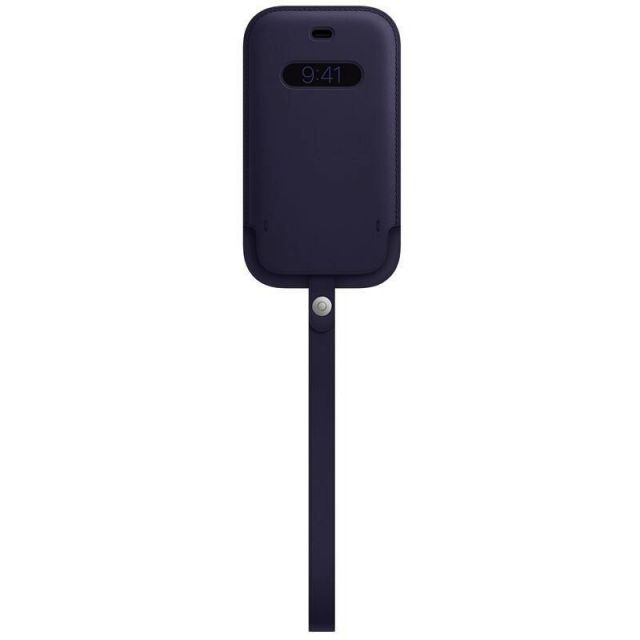 MK0A3ZM/A Apple Leather Sleeve Kryt vč. MagSafe pro iPhone 12/12 Pro Deep Violet