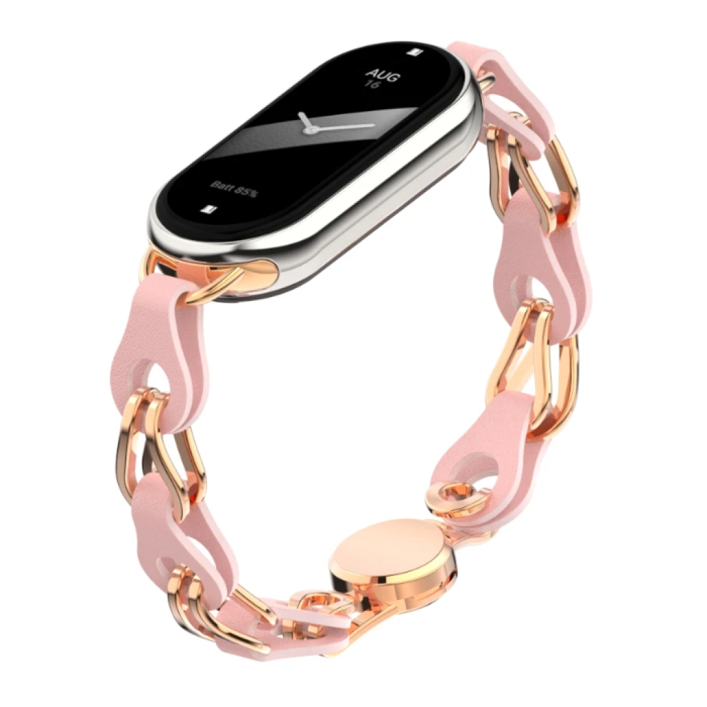 Xiaomi Smart Band 8 Strap kov/kůže Růžový