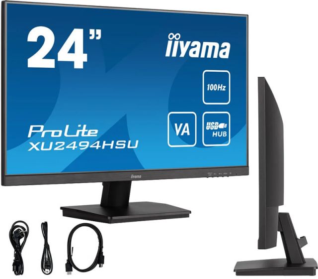 Monitor iiyama ProLite XU2494HSU-B6 24" VA LED 100Hz 1ms /HDMI, DisplayPort, hub USB/ FreeSync, FlickerFree, HAS