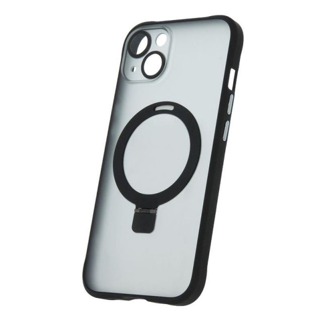 Silikonové TPU pouzdro Mag Ring pro iPhone 15 černé