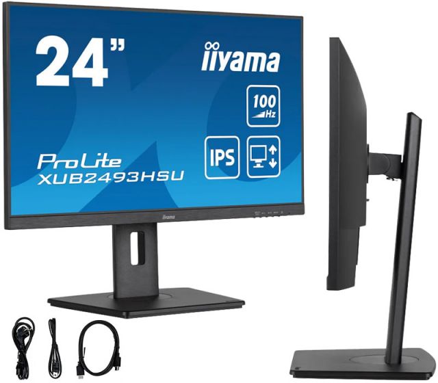 iiyama ProLite XUB2493HSU-B6 24" monitor IPS LED 100Hz 1ms /HDMI, DisplayPort, USB hub/ FlickerFree, nastavitelný stojan