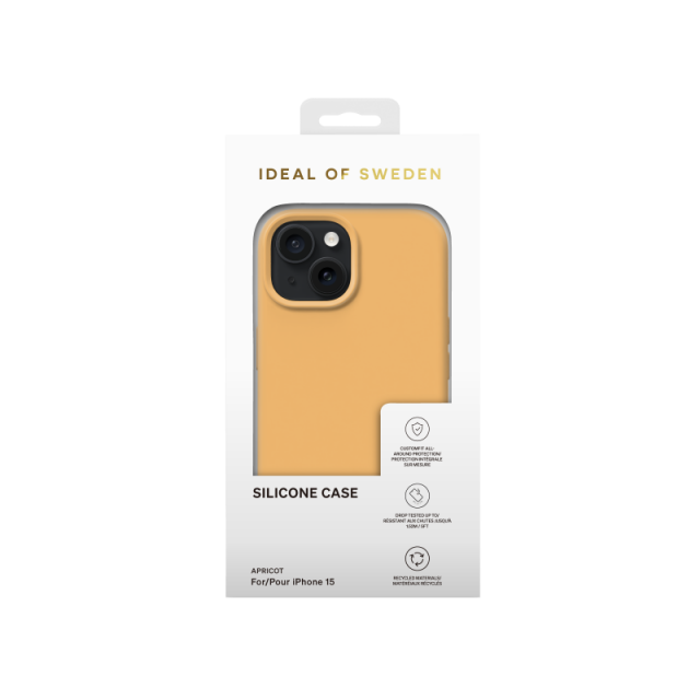 Silikonový ochranný kryt iDeal Of Sweden pro iPhone 15 Apricot