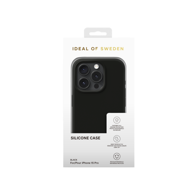 Silikonový ochranný kryt iDeal Of Sweden pro iPhone 15 Pro Black