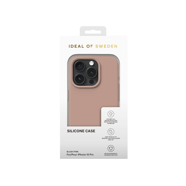 Silikonový ochranný kryt iDeal Of Sweden pro iPhone 15 Pro Blush Pink