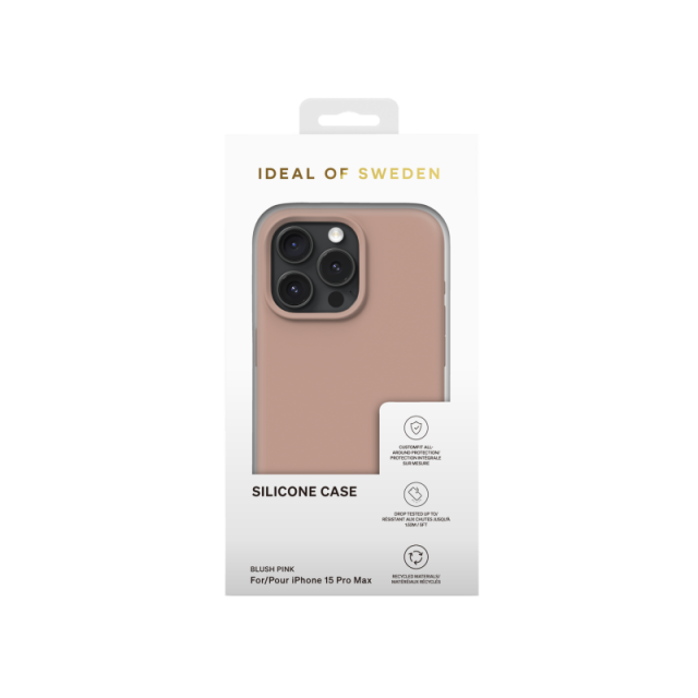 Silikonový ochranný kryt iDeal Of Sweden pro iPhone 15 Pro Max Blush Pink