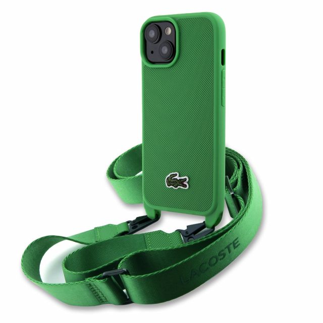 Lacoste Iconic Petit Pique Crossbody Woven Logo Zadní Kryt pro iPhone 15 Green