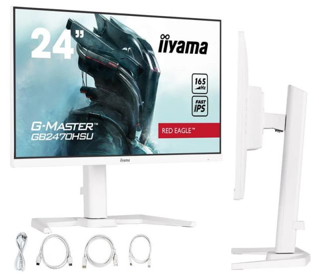 iiyama G-Master GB2470HSU-W5 Red Eagle 24" IPS LED monitor 0,8 ms 165Hz /HDMI DP/ FlicerFree, FreeSync, bílý