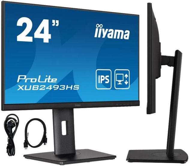 Monitor iiyama ProLite XUB2493HS-B5 24" IPS LED, 4ms, 75Hz, VGA, HDMI, DP