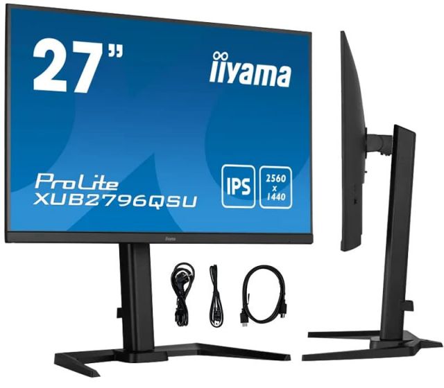 Monitor iiyama ProLite XUB2796QSU-B5 27" WQHD IPS LED 1ms 75Hz /HDMI DP/ FlickerFree FreeSync