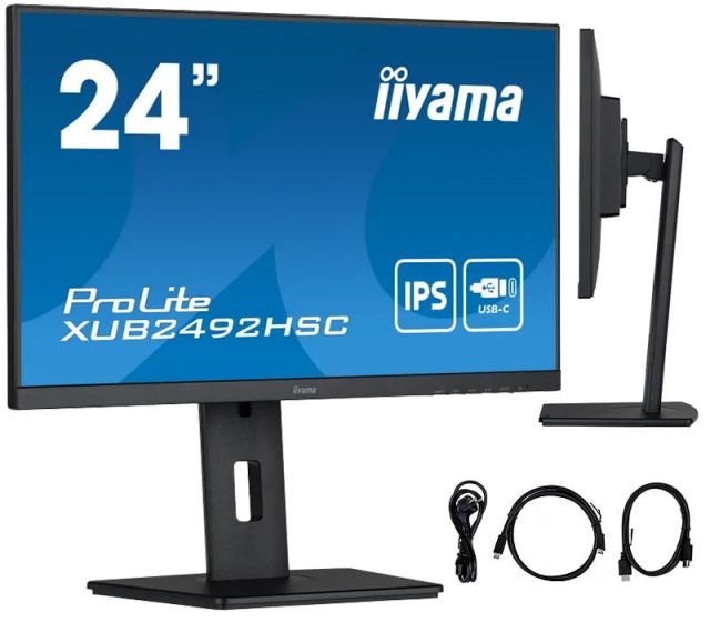 Monitor iiyama ProLite XUB2492HSC-B5 24" IPS LED 4ms 75Hz /USB-C HDMI DP/ FlickerFree