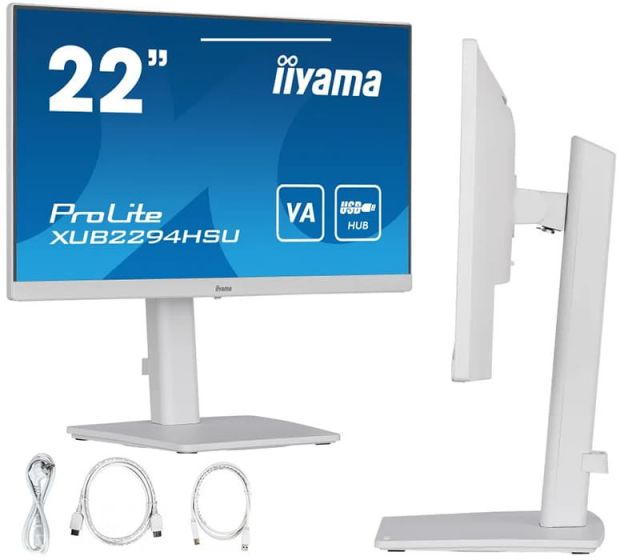 Monitor iiyama ProLite XUB2294HSU-W2 22" VA LED 1ms 75Hz /HDMI Dp/ FlickerFree FreeSync Biały