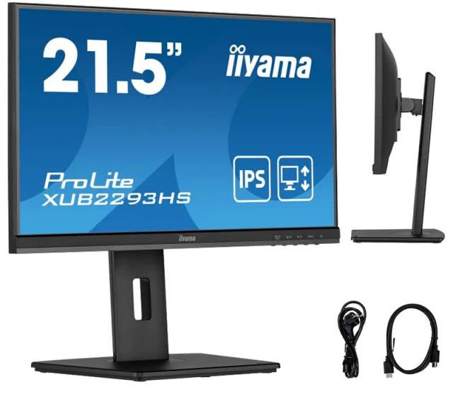 Monitor iiyama ProLite XUB2293HS-B5 22" IPS LED 3ms 75hz /HDMI DP/ FlickerFree FreeSync