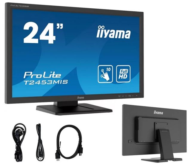 Dotykový monitor iiyama Prolite T2453MIS-B1 24", VA LED, VGA/HDMI/DP, 10 dotykových bodů