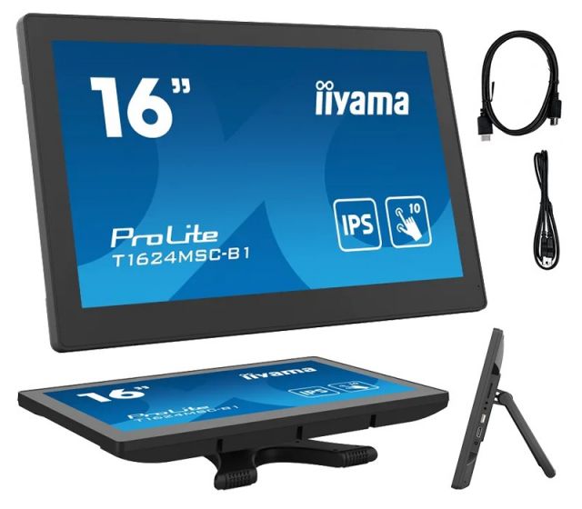 iiyama ProLite T1624MSC-B1 16" interaktivní monitor IPS, FullHD, HDMI, SD karta, LAN, POE, 24/7