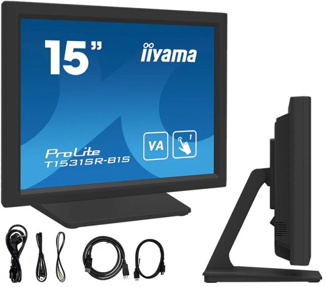 Dotykový monitor iiyama T1531SR-B1S 15" VA LED 4:3 /VGA HDMI DP/ IP54, reproduktory