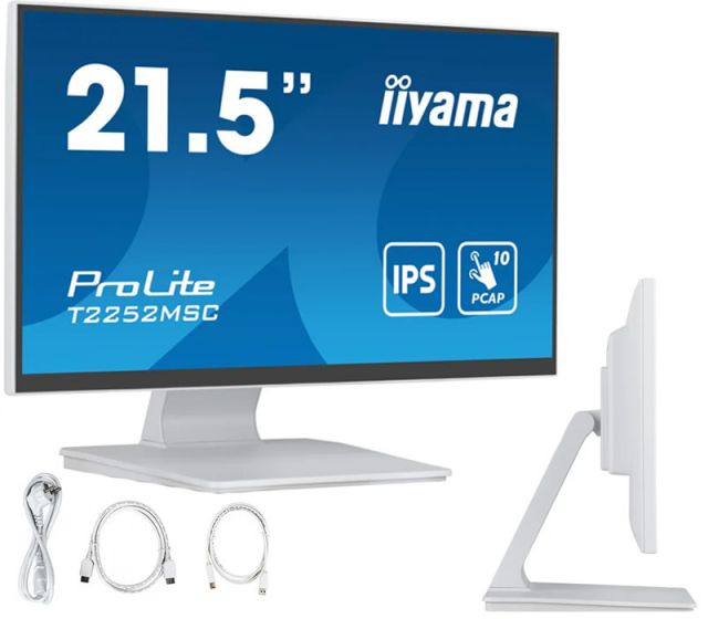 Dotykový monitor iiyama ProLite T2252MSC-W2 22'' FULL HD LED IPS /HDMI, DP/ Reproduktory, bílý