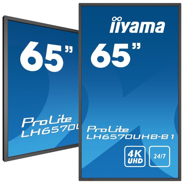 Monitor DigitalSignage iiyama ProLite LH6570UHB-B1 65", VA LED, 4K, Android, 24/7, vysoký jas, ultra plochý