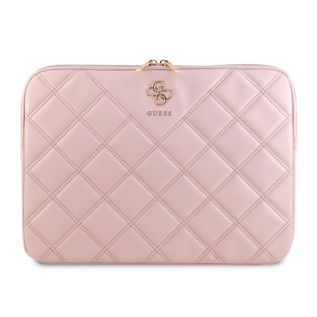 Guess PU Quilted 4G Metal Logo Computer Sleeve 13/14" Pink
