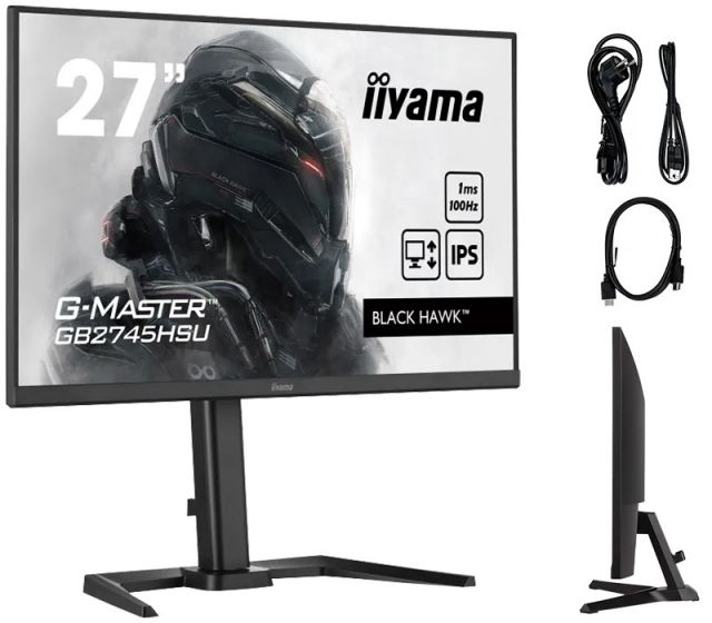 Monitor iiyama G-Master GB2745HSU-B1 Black Hawk 27" IPS LED 100Hz 1ms /HDMI DisplayPort/ hub USB FlickerFree HAS