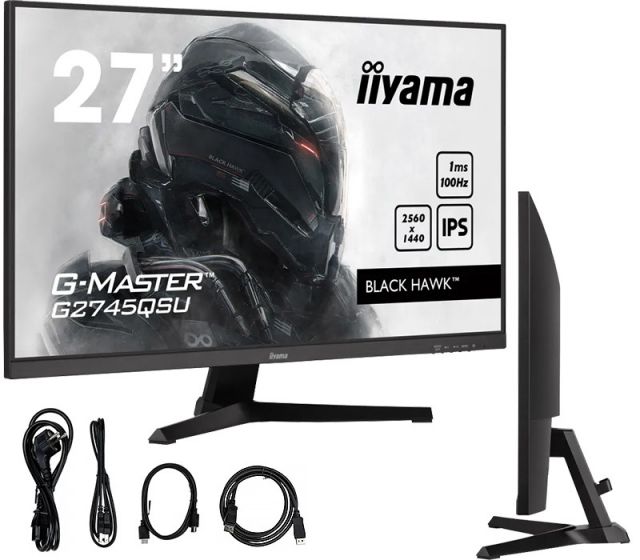 Monitor iiyama G-Master GB2745QSU-B1 Black Hawk 27" WQHD IPS LED 100Hz 1ms /HDMI DisplayPort/ hub USB FlickerFree