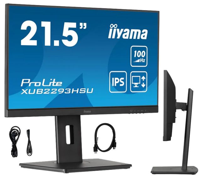 Monitor iiyama ProLite XUB2293HSU-B6 22" IPS LED 1ms /HDMI DisplayPort/ hub USB FlickerFree HAS