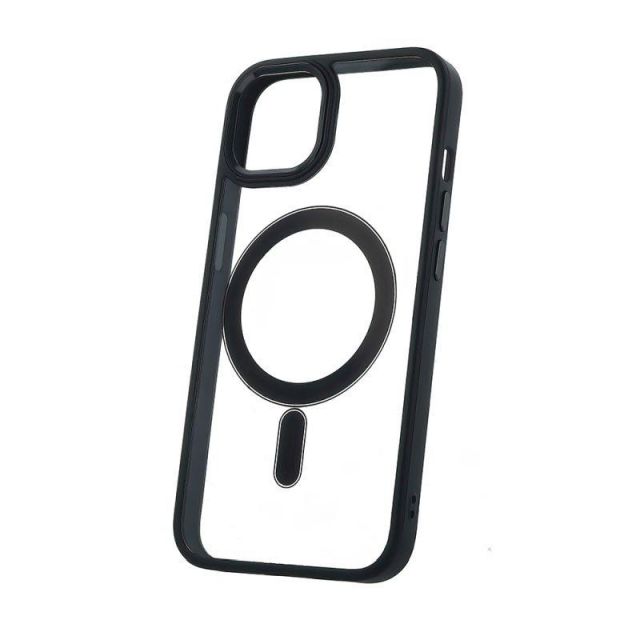 Silikonové TPU pouzdro Satin Clear Mag pro iPhone 12/12 Pro černé