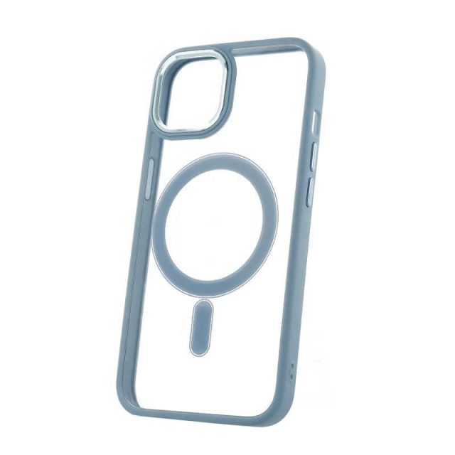 Silikonové TPU pouzdro Satin Clear Mag pro iPhone 12/12 Pro modré