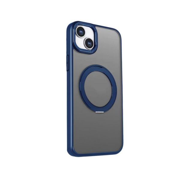 Silikonové TPU pouzdro Mag Ring Rotating pro iPhone 14 modré