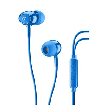 Sluchátka CELLULARLINE ACOUSTIC s mikrofonem, AQL® certifikace, 3,5 mm jack, modré
