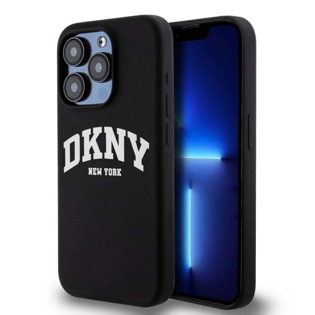 DKNY Liquid Silicone Arch Logo MagSafe Zadní Kryt pro iPhone 15 Pro Black