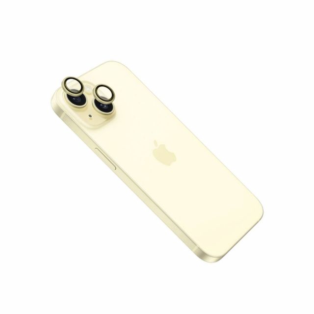 Ochranná skla čoček fotoaparátů FIXED Camera Glass pro Apple iPhone 15/15 Plus, žlutá