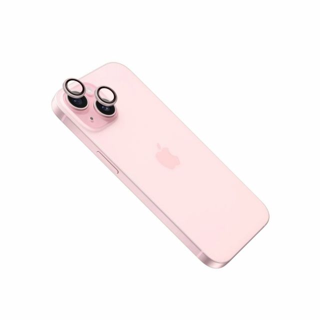 Ochranná skla čoček fotoaparátů FIXED Camera Glass pro Apple iPhone 15/15 Plus, růžová