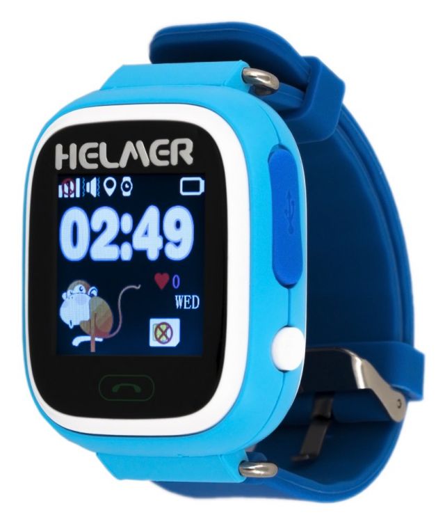 HELMER dětské hodinky LK 703 s GPS lokátorem/ dotykový display/ micro SIM/ IP54/ kompatibilní s Android a iOS/ modré