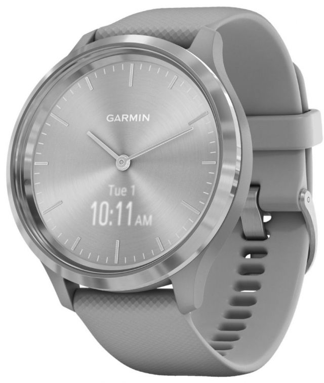 GARMIN chytré elegantní fitness hodinky vivomove3 Sport, Silver/Gray Band