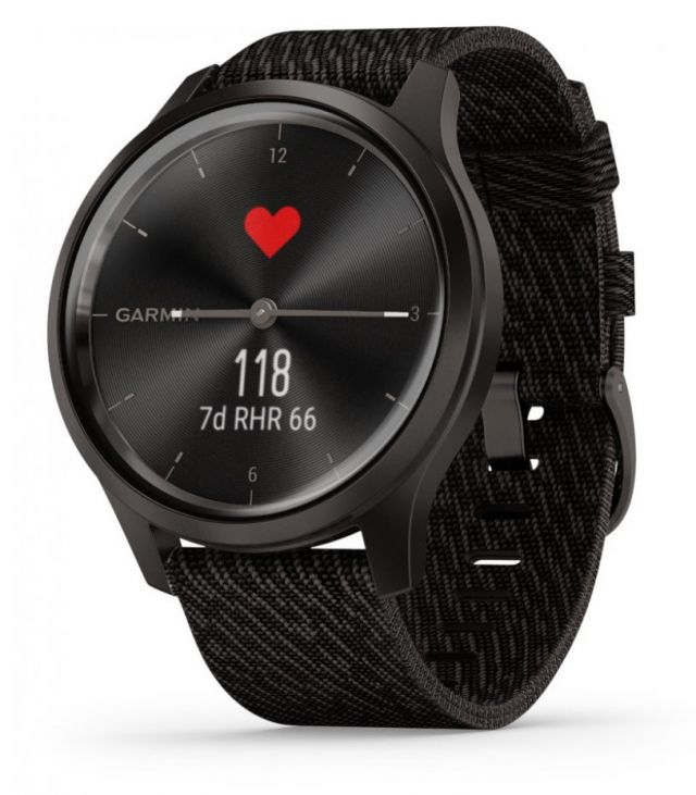 GARMIN chytré elegantní fitness hodinky vivomove3 Style, Slate/BlackNylon Band