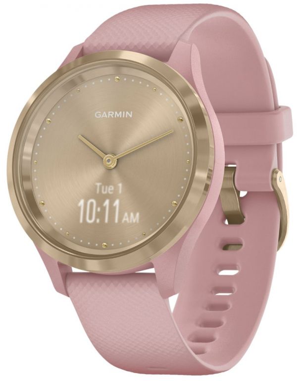 GARMIN chytré elegantní fitness hodinky vivomove3S Sport, LightGold/Pink Band