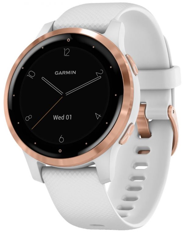GARMIN chytré sportovní GPS hodinky vívoactive4S RoseGold/White Band